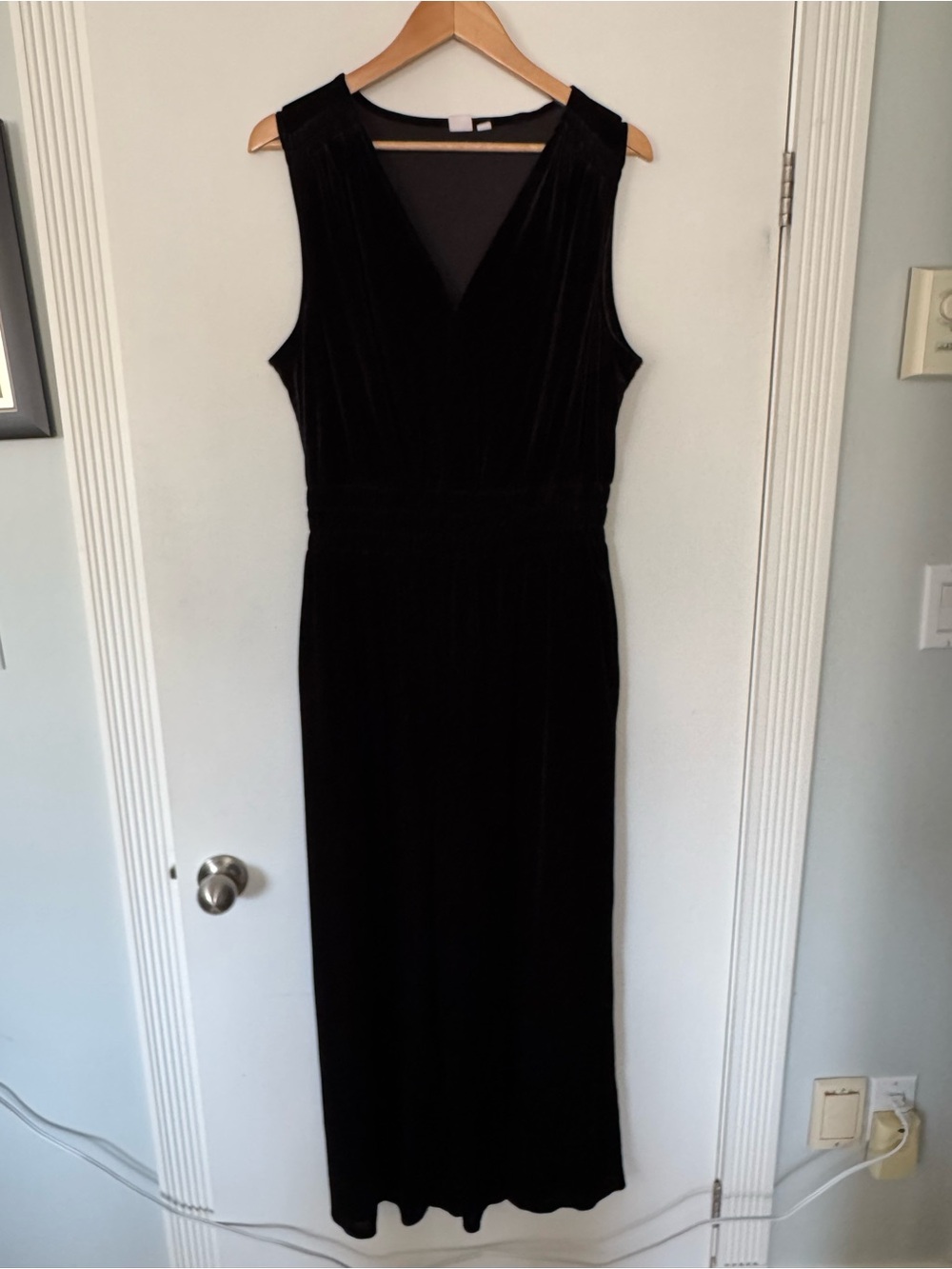 Black Velvet Jumpsuit - Size XL
